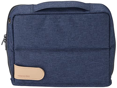 KOKUYO Pencil Case Pouch, Haco-Biz Standing Pen Pouch Bag, Foldable Stand up Pencil Holder Organizer, Large Capacity Portable Pencil Box for Office Supplies - color: Indigo Blue