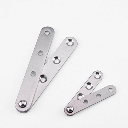 4 Piece Stainless Steel 360 Degree Rotating Concealed Hinges, Door Pivot Hinges Stainless Steel Drawer Window Door Fittings for Door Cabinets Cabinet (Large) - size: Large
