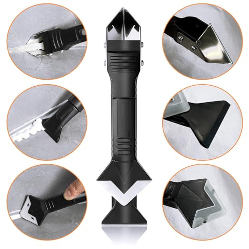 Silicone Caulking Tool, 3 in 1 Silicone Remover Multi Tool, Glazing Compound Finishing Tool, Caulk Remover Tool, for Bathroom,Kitchen,Floor,Window,Sink Joint,Frames Seal(3 sets) - color: 3 in 1 Tool(3 Sets)