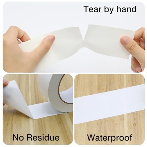 Heavy Duty Duct Tape 4 Inch X 33 Yards, 8.5 Mil Thickness, Multi Purpose White Duct Tape, No Residue, Waterproof and Tear by Hand - for Repairs, Industrial, Professional Use - color: White, size: 4 inch X 33 Yards