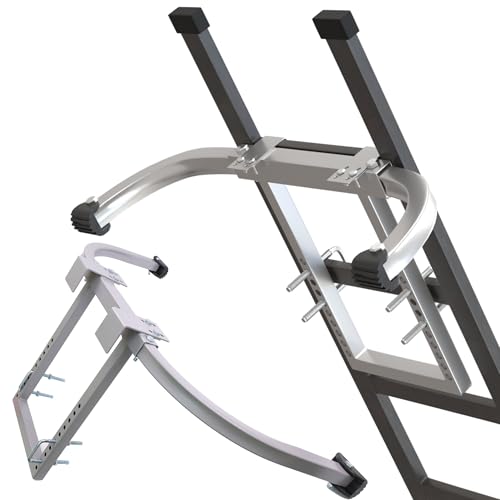 Heavy Duty Ladder Stabilizer | Carbon Steel Extension Ladder Standoff with Anti-Slip Rubber Feet for Gutter Cleaning, Painting & Roofing - Professional Grade Ladder Accessory for Extension Ladder - color: Ladder Stabilizer Gray