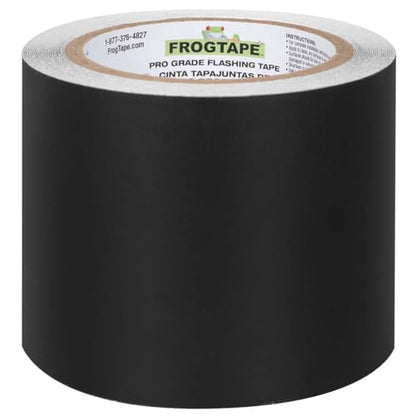 FrogTape Pro Grade Flashing Tape for Windows & Doors, 3.75 Inch Width - 30 Foot Roll, All Weather & UV Resistant Flashing Tape with Advanced Acrylic Adhesive - 10 mils - Black - size: 3.75 Inches X 30 Feet, style: Window & Door