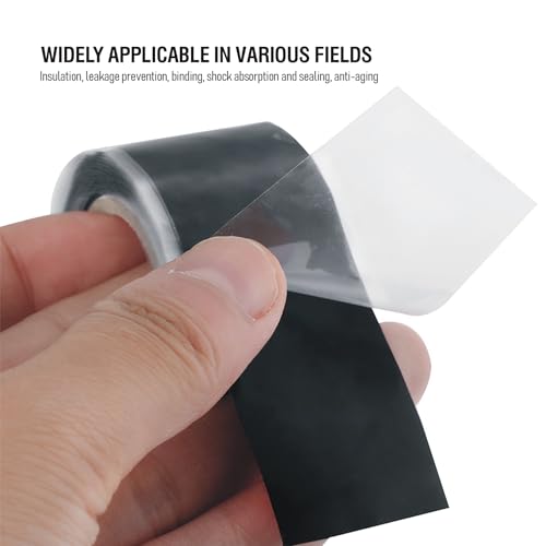 Waterproof Transparent Silicone Repair Tape,Self-Fusing Sealant for Leaky & Damaged Pipes, Easy to Apply with Black Adhesive (0.98 * 118.11 inches) - color: 0.98*118.11 inches
