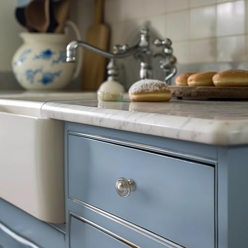 HESTIA HARDWARE 10 Pack | Silver Cabinet Knob Satin Nickel Kitchen Knobs for Cabinet Drawer Dresser Knobs Kitchen Cupboard Door, Bedroom Wardrobe Hardware (Z4.10.S) - color: Satin Nickel