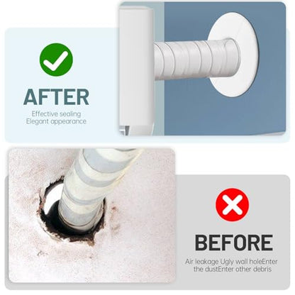 Mini Split Line Set Cover Wall Sleeve 2.87" OD 2.76" ID 7.87" Length, PVC AC Through Wall Pipe Sleeve for HVAC Air Conditioner Line Set Protection