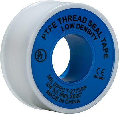 Weld-On 87755 Thread Seal Tape with PTFE, 3/4 inch by 520 inches, White - size: 3/4 inch by 520 inches