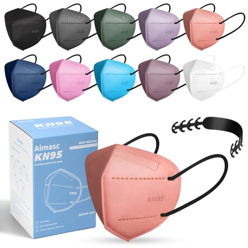 60/100 Pcs KN95 Face Mask for Adults,5 Layer Cup Dust Safety Masks - color: 60-a3 Black