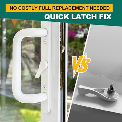 2 Pcs Sliding Patio Door Latch Lever, Jeld Wen Replacement Parts, Thumb Latch Replacement for Patio Glass Doors, 1-3/8 in. Tail