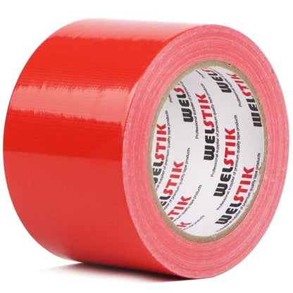 WELSTIK Duct Tape Heavy Duty Waterproof, for Photographers,Repairs, DIY, Crafts, No Residue, Tear by Hand, 3" x 30 yd, Red - color: Red