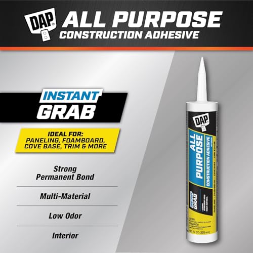DynaGrip 7079827501 DAP Construction Adhesive 10.3 oz Purpose, White - size: 10.3 oz