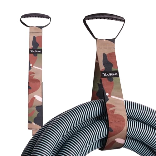 2 PCS Camouflage Heavy Duty Carrying Strap Extension Cord Organizer & Hose Storage Straps–28" Nylon-Like PP, Adjustable Hook and Loop Wrap It Storage Straps Velcro for Garage Tools, Garden Hose
