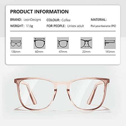 Anti-Fog Safety Glasses for Women | ASIN Z87.1 Safety Glasses for Men | Blue Light Blocking Safety Goggles (Square coffee) - color: Square Coffee