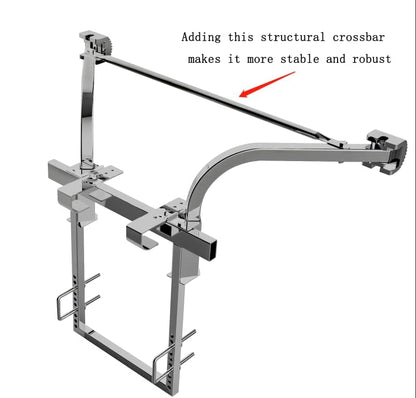 Ladder Stabilizer,Extended Ladder Stabilizer Accessory for Roof Gutter Guard＆Wall,Ladder Stand-Off Heavy Duty Steel Wing Span/Wall Ladder Standoff with Non-Slip Rubber Bottom pad(Silver Gray-Steel) - color: Silver Gray-Steel