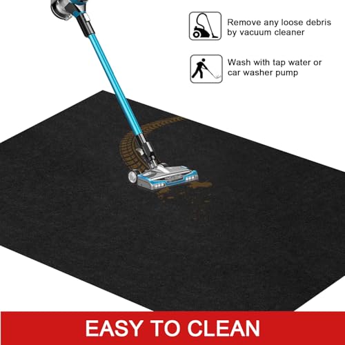 Golener Oil Spill Mat - Garage Floor Mat, Absorbent Oil Pad, Premium Maintenance Mat, Waterproof, Contain Liquid, Protect Floor from Spill & Stain, Reusable, Washable, Durable, 59”x72”, Black/Orange - size: 4'11" x 6' (Rectangular)