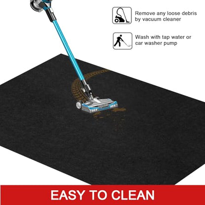 Golener Oil Spill Mat - Garage Floor Mat, Absorbent Oil Pad, Premium Maintenance Mat, Waterproof, Contain Liquid, Protect Floor from Spill & Stain, Reusable, Washable, Durable, 59”x72”, Black/Orange - size: 4'11" x 6' (Rectangular)