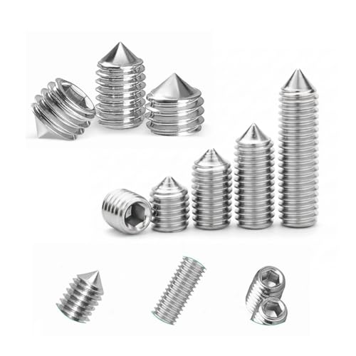 380 Pcs M3 M4 M5 M6 M8 Set Screw Assortment Kit, 304 Stainless Steel Hex Socket Cup Point Grub Screws for Door Handles, Bathroom Fixtures, Furniture Repair - 10 Sizes Allen Head Screws