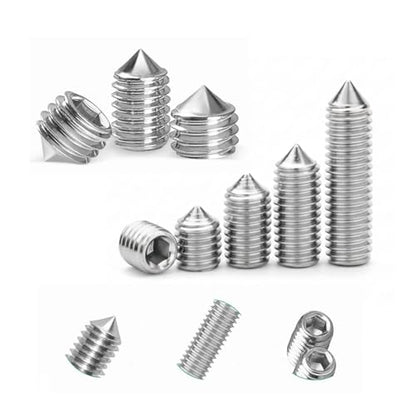 380 Pcs M3 M4 M5 M6 M8 Set Screw Assortment Kit, 304 Stainless Steel Hex Socket Cup Point Grub Screws for Door Handles, Bathroom Fixtures, Furniture Repair - 10 Sizes Allen Head Screws