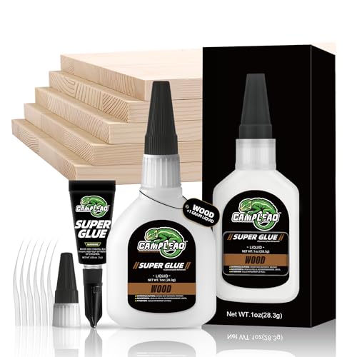 Wood Super CA Glue 1oz +1g Kit, Professional Clear Glue for Woodworking & Woodturning, Industrial Strength Instant Cyanoacrylate Adhesive for Stabilizing Crack, CA Finish, Spalted Wood, Gap-Filling - size: 1 Oz., style: Wood Glue