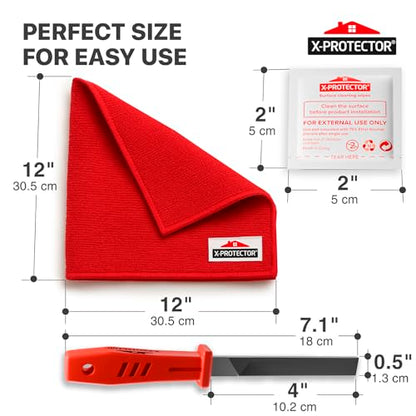 X-Protector Furniture Pads Preparation Set - Includes Metal File, Microfiber Cloth & 20 Cleaning Wipes - Furniture Surface Prep Kit for Easy Installation of Furniture Pads! - size: Prep Set