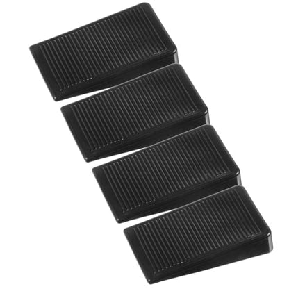 4 Pack Rubber Door Stop, Durable Non-Slip Door Stoppers for Bottom of Doors Black Non-Scratching Doorstops Sturdy Premium Rubber Doors Stopper for Home Office School (Black)