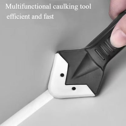 Silicone Caulking Tools-3 in 1 Sealant Finishing Tool Grout Remove Scraper Caulk Remover Glass Glue Angle Scraper for Bathroom,Kitchen,Floor,Window,Sink Joint,Frames Seal(9pcs/set)