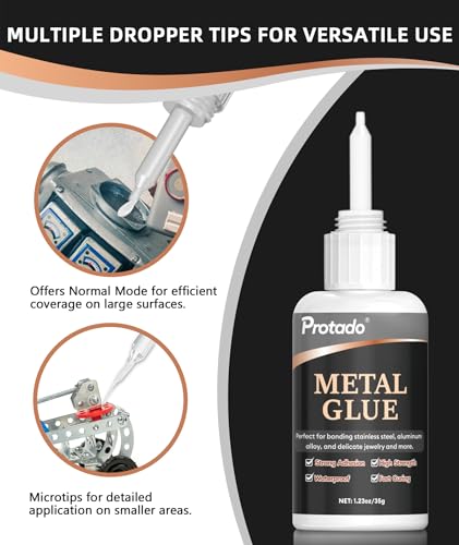 Metal Glue, 35g Heavy Duty Super Strong Clear Glue, Waterproof Heat Resistant Adhesive for Metal Bonding, Repair, Steel, Aluminum, Iron, Copper, Auto Parts, DlY Kits - style: Metal Glue