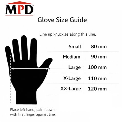 MPD Cobra Guard PRO Black 8-Mil Nitrile Gloves, Diamond Textured Torque Grip. - size: Large, style: Case of 1x100