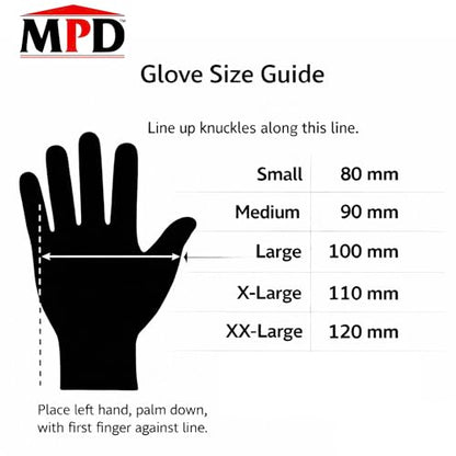 MPD Cobra Guard PRO Black 8-Mil Nitrile Gloves, Diamond Textured Torque Grip. - size: XX-Large, style: Case of 1x100