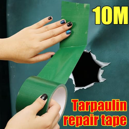 10Meters/Roll Multipurpose Duct Tape Strong Self-Adhesive Waterproof Tarpaulin Repair Tape for Home Carpet Pipes,7cm*10m (Green) - color: Green