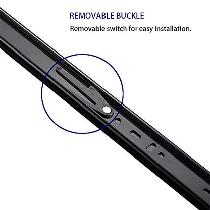 6 Pairs of 16 Inch Hardware 3-Section Full Extension Ball Bearing Side Mount Black Drawer Slides,100 LB Capacity Drawer Slide - color: Black, size: 16 Inch