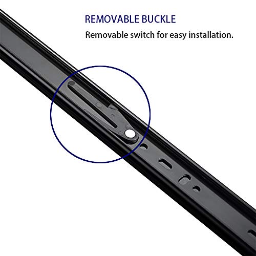 6 Pairs of 22 Inch Hardware 3-Section Full Extension Ball Bearing Side Mount Black Drawer Slides,100 LB Capacity Drawer Slide - color: Black, size: 22 Inch
