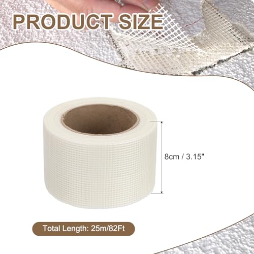 PATIKIL Drywall Repair Mesh Tape, 3 inch x 82 ft Fiberglass Repair Patch Self-Adhesive Dry Wall Joint Tape 10 Mesh Wall Hole Crack and Seam Patch, White - size: 3 Inch X 82 Feet