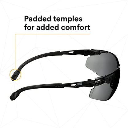 3M Safety Glasses, Solus 1000 Series, S1502SGAF-KT, Kit with Removable Foam Gasket and Strap, Black Frames, Gray Scotchgard Anti-Fog Coated Lens, Pack of 1 - color: Black Frame