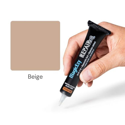 MagicEzy Tile RepairEzy (Beige) - Porcelain Repair Kit - Strong Chip Repair Filler for Tile, Sink Repair, Vase, Dinnerware - color: Beige