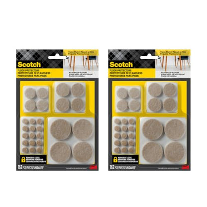 Scotch Felt Pads, Beige, Furniture Pads for Protecting Hardwood Floors, Round, Assorted Sizes Value Pack, Self-Stick Design, Protecting from Nicks, dents, Scratches (SP845-NA), 1 Pack (324, 2 Pack) - size: 2 Pack