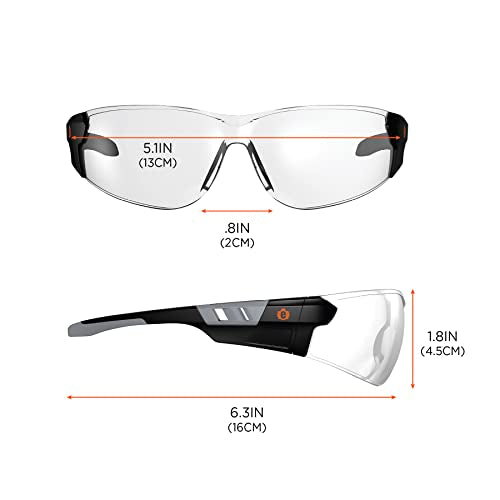 Ergodyne Skullerz SAGA Anti Scratch Safety Glasses, Anti-Fog, ANSI z87.1 - color: Clear Lens