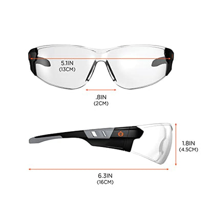 Ergodyne Skullerz SAGA Anti Scratch Safety Glasses, Anti-Fog, ANSI z87.1 - color: Clear Lens