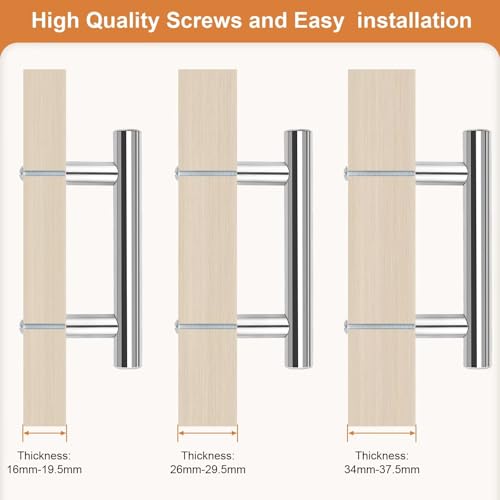 Probrico 5 Pack Hole Centers (64mm) 2-1/2inch Polished Chrome Kitchen Cabinet Handles Stainless Steel Polished Chrome Cabinet Pulls Euro Style Pull Handle for Cabinets and Drawers Total Length 4inch - color: Polished Chrome, size: Hole Centers: 2-1/2"