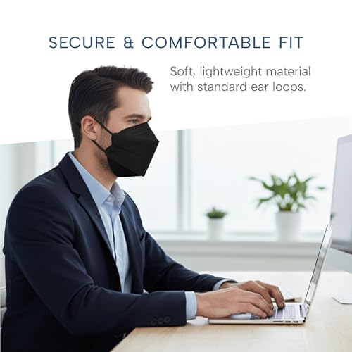 Well Before Welcome Series 3D KN95 Face Mask, Regular, Pack of 50 - color: Black