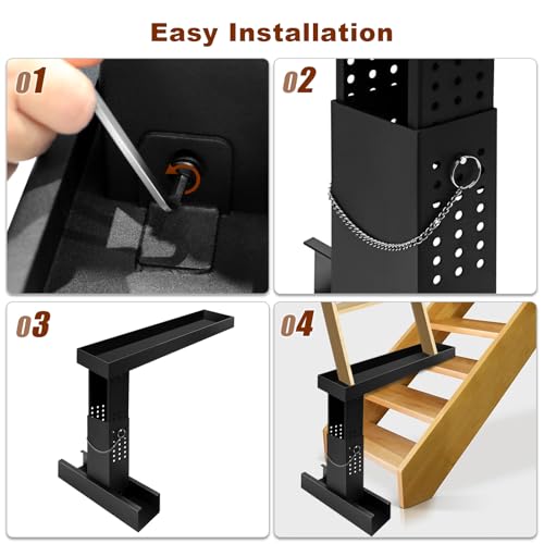 RYFT Heavy Duty Ladder Extender Pro, High Strength Ladder Extension, Ladder Leveler 13.1"-19.7" Adjustable Height Range Ladder Extender for Single and Extension Ladders