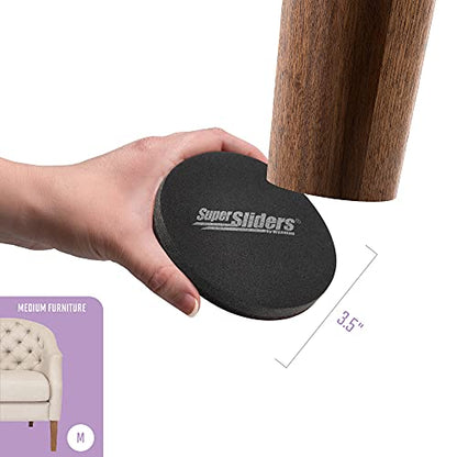 Super Sliders 3 1/2" Reusable Furniture Movers Sliders for Carpet and Hardwood, Brown (8 Pack) - color: Brown, size: 8 Pack