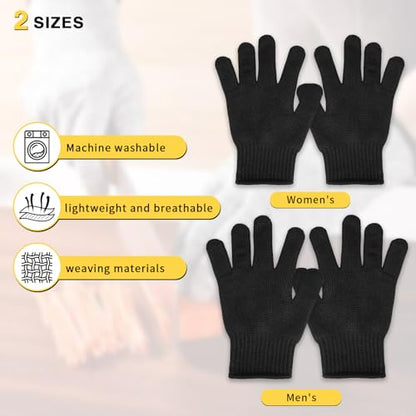 Cut Resistant Gloves, Level 5, Non-Slip Grip, Machine Washable, for Kitchen, Oyster Shucking, Woodworking - color: Black(male)