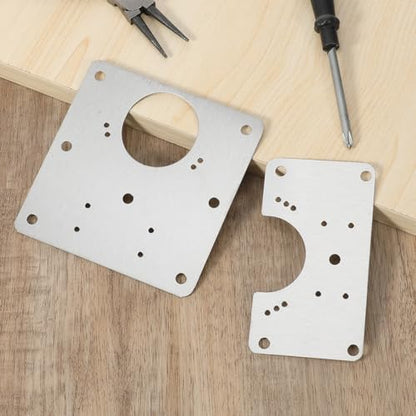 8 Pcs Cabinet Hinge Repair Plate Set Stainless Steel Cabinet Hinges Repair Fixing Metal Plates Kitchen Cupboard Door Hinges Brackets Household Cabinets Repairs Board with Mounting Screw