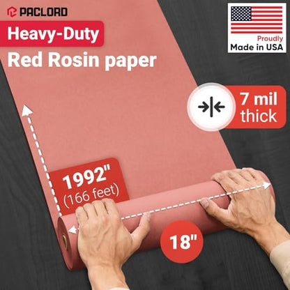 Floor Protection Paper 18" x 1992" (166’) Red Rosin Paper Roll (Pack of 4) - Made in USA Thick Heavy-Duty 7 mil Masking Paper for Surface Protection from Paint, Dust, Foot Traffic - style: 996 sq ft (18" Pack of 4 Rolls)