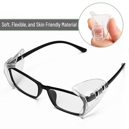 UNCO- Safety Side Shields for Glasses, 2/4/6/10/12/16/20/24/30/32 pcs, Safety Glasses Side Shields for Eyeglasses - style: 6 Pcs