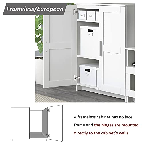 Probrico CHR093 105 Degree Soft Closing European Full Overlay Concealed Hinge with Mounting Plate,1 Pair
