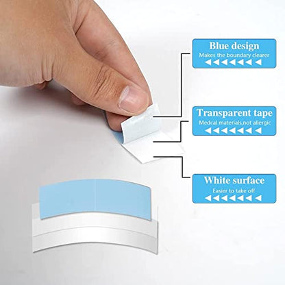 Eumos 80pcs Wig Tape - Double Sided Waterproof Adhesive Tape for Lace Wig Toupee (Blue) - color: Blue80 piece