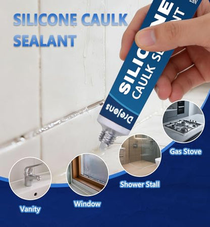 Clear Silicone Sealant Caulk Waterproof Silicone Caulk All Purpose Stronger Adhesion Sealant for Kitchen and Bathroom, Window, Door 0.71 fl oz * 2Pack - size: 0.71 fl.oz *2Pack