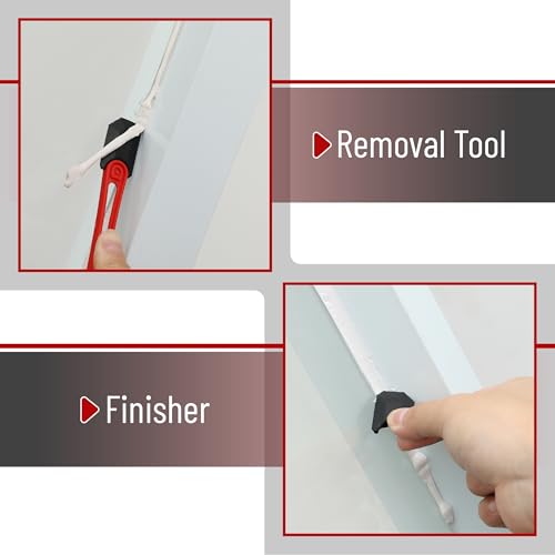 Bates- Caulking Gun Tool, 10:1 Thrust Ratio, Black & Red, 360° Rotating Plastic Barrel, Caulk Gun with Spout Cutter, Seal Puncture Tool, Built-in Scraper and Finishing Tool