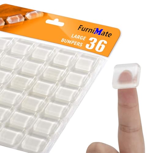 Rubber feet for Cutting Board, Cutting Board Feet Non Slip, 36PCS 4/5 inch Clear Rubber Bumpers Self Adhesive Square - size: Medium Square 36pcs